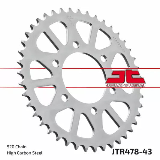 Sprocket Rear 43T 520 Blk Jtr478.43Zbk