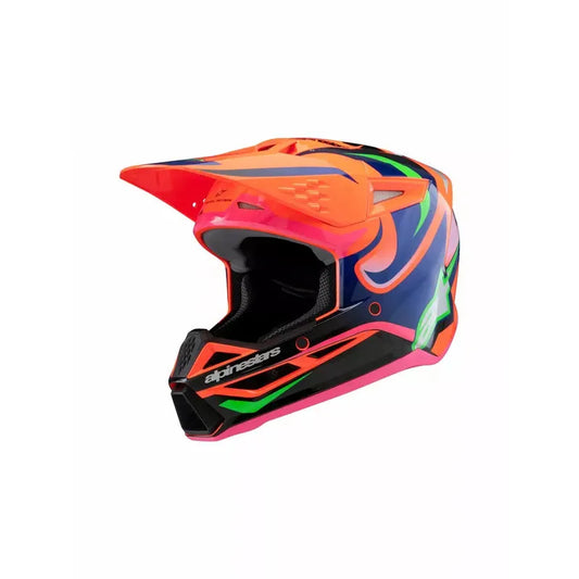 Youth S-M3 Deegan Helmet Orange/Purple/Pink/Yellow