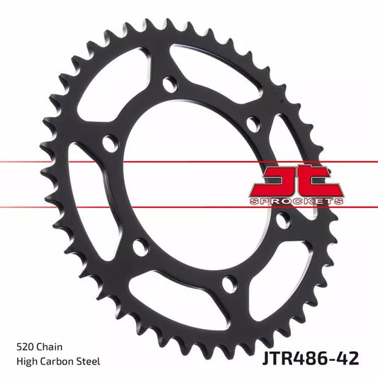 Sprocket Rear 42T 520 Blk Jtr486.42Zbk